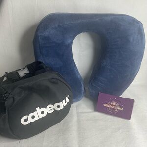 Cabeau Evolution S3 Travel Neck Pillow Memory Foam Aqua Blue with Airplane Pouch